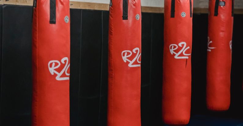 Supply Chains - Interior of boxing gym with heavy punching bags hanging on chains for workout